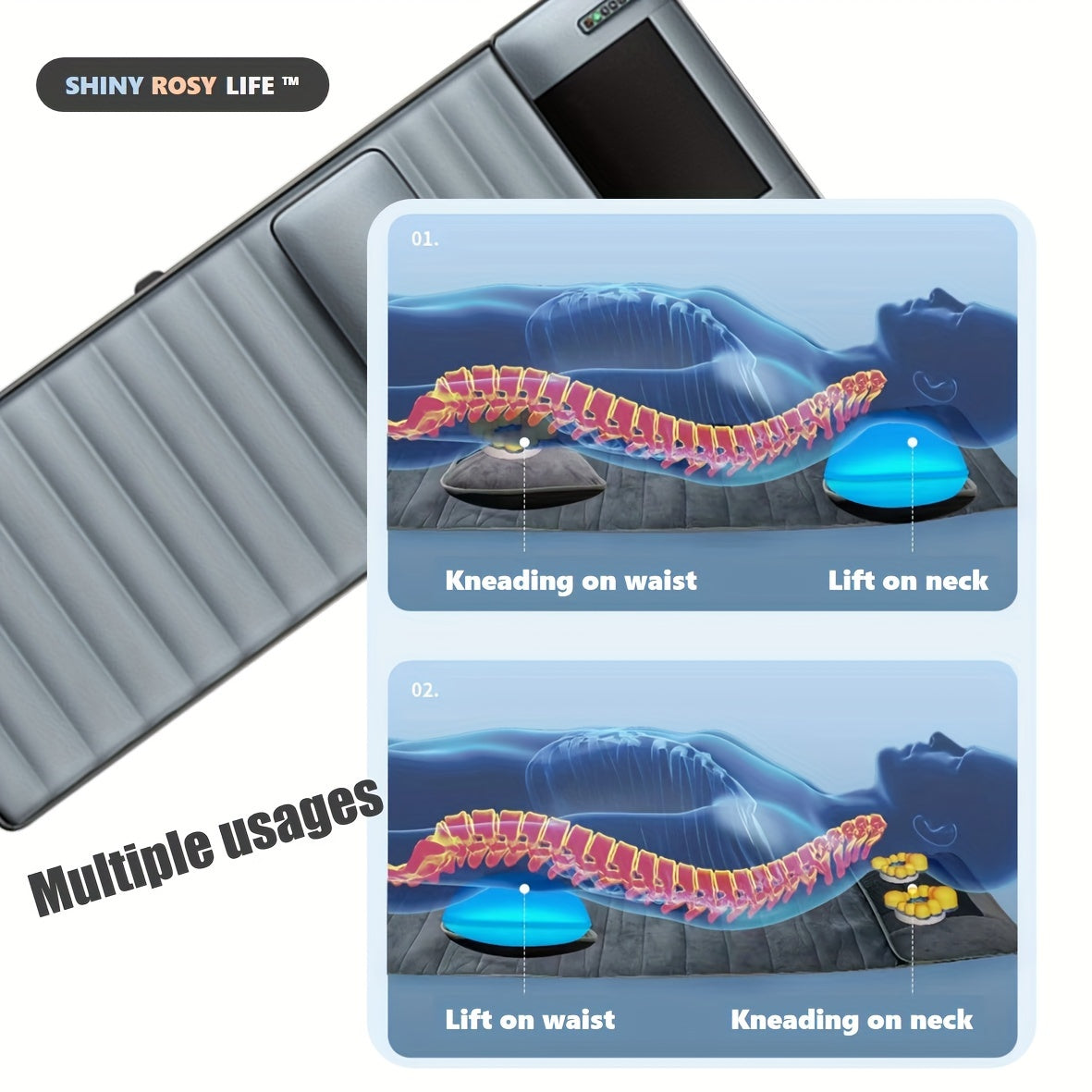 Full Body Massage Mattress with Shiatsu Massage and Hot Compress