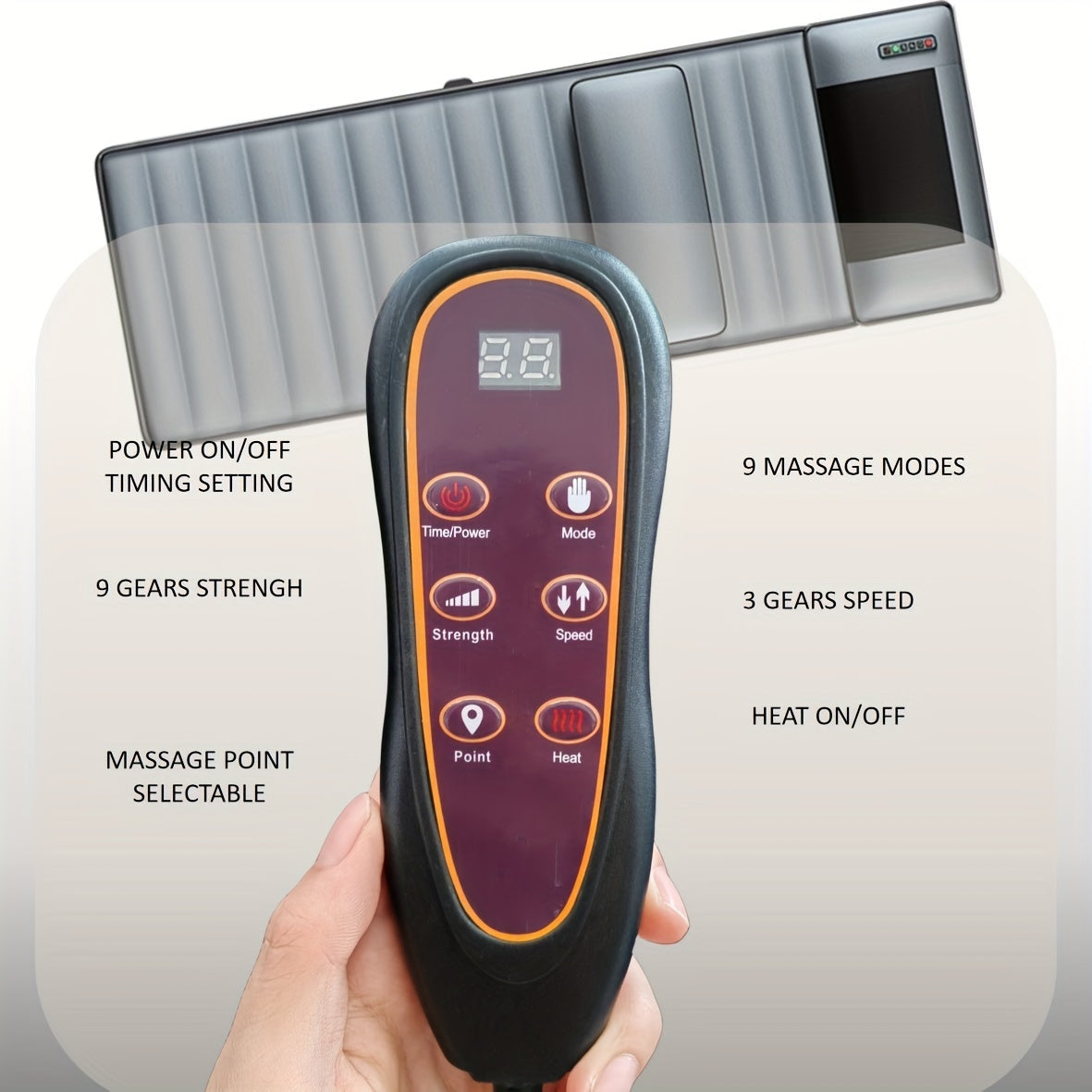 Full Body Massage Mattress with Shiatsu Massage and Hot Compress