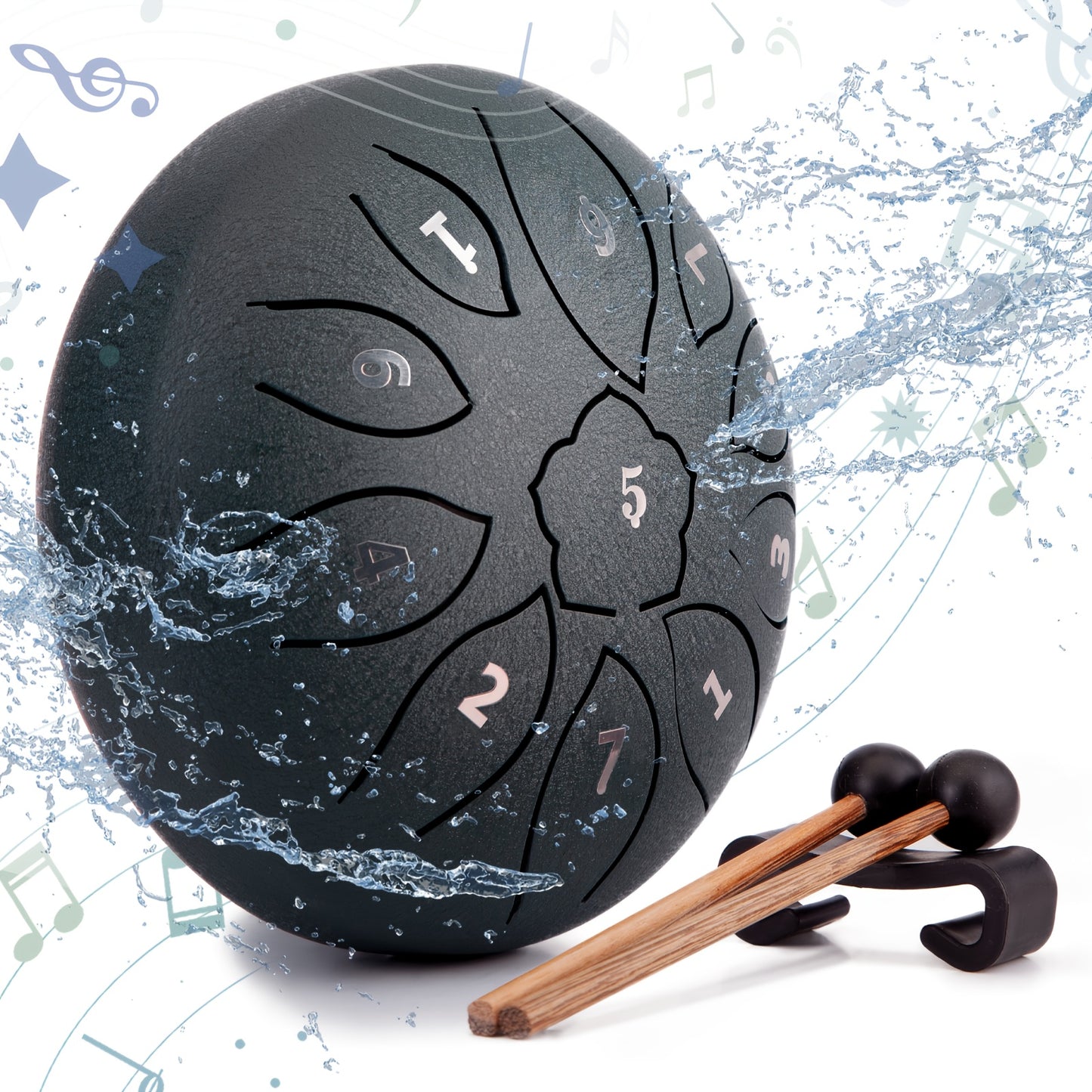 Lekato Steel Tongue Drum 6 Inch 11 Tone D Major Percussion Hand Pan for Meditation Yoga Sound Healing Lavender Purple