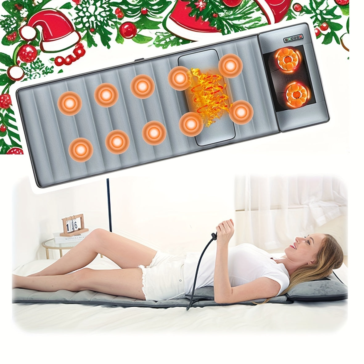 Full Body Massage Mattress with Shiatsu Massage and Hot Compress