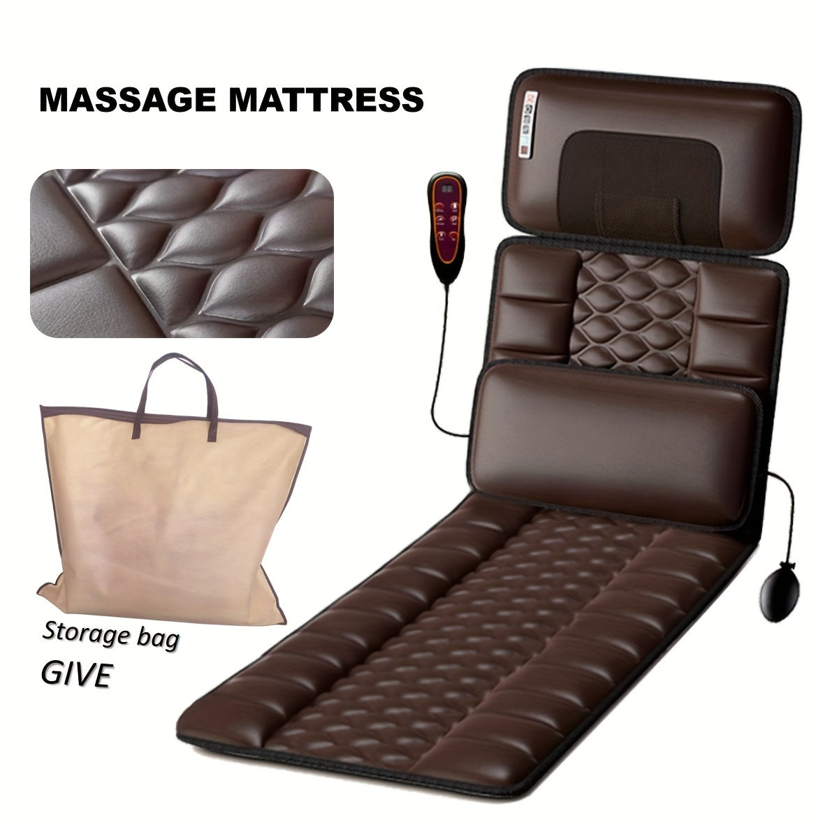Full Body Massage Mattress with Shiatsu Massage and Hot Compress