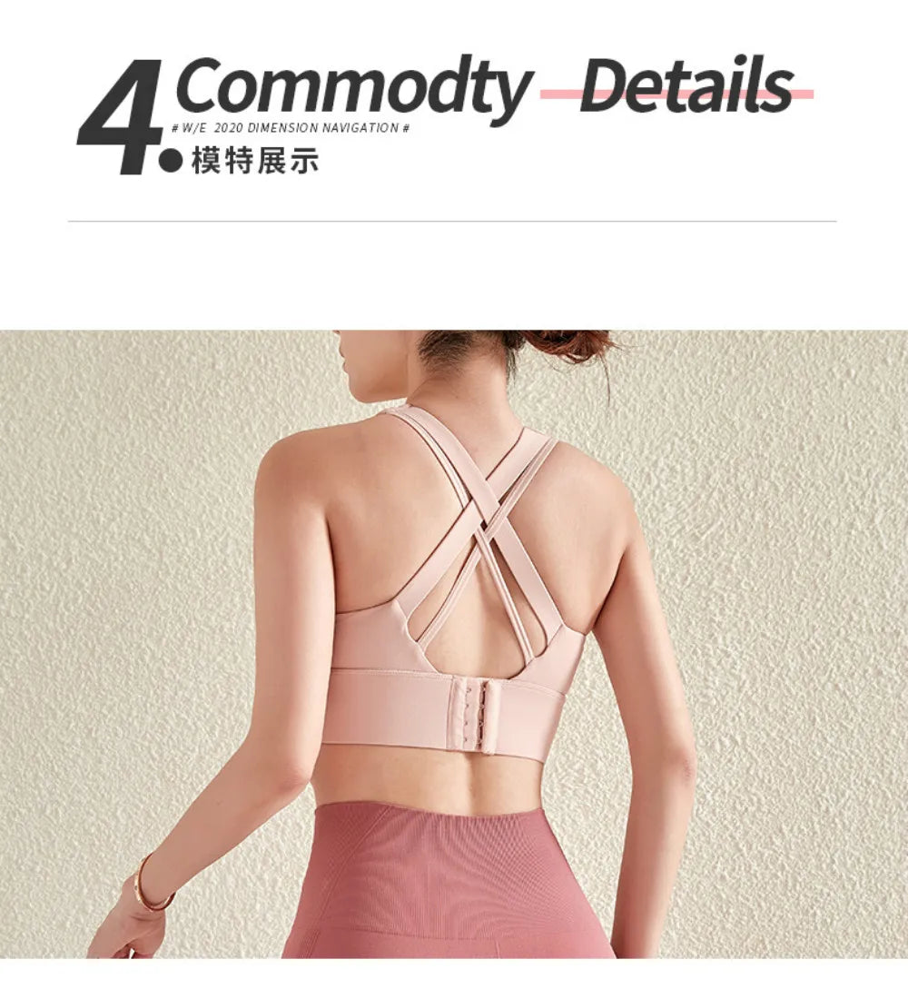 Gym Push Up Bra Women Sports Bra Back Closure High Impact Workout Sport Top Crop Fitness Wear for Yoga Gym Brassiere Sportswear