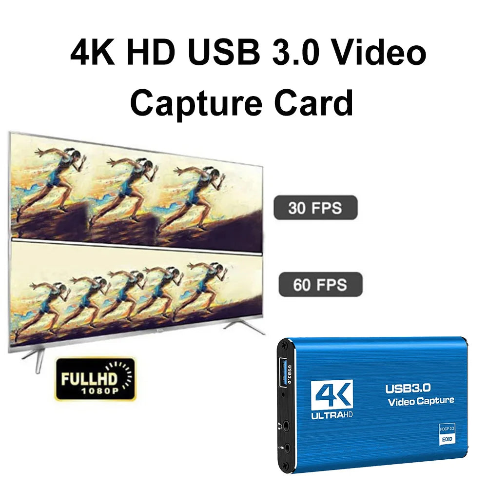 4K HDMI-Compatible USB 3.0 Video Capture Device 60FPS