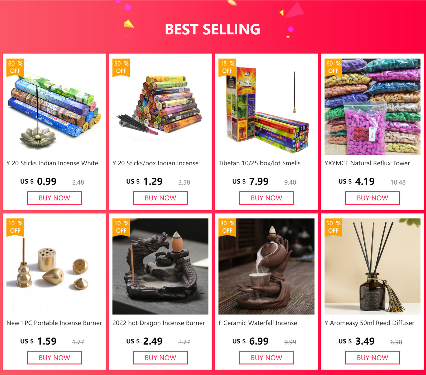 YXY Twenty Kinds Indian Incense Sticks 10/25 Tubes Home Fragrance