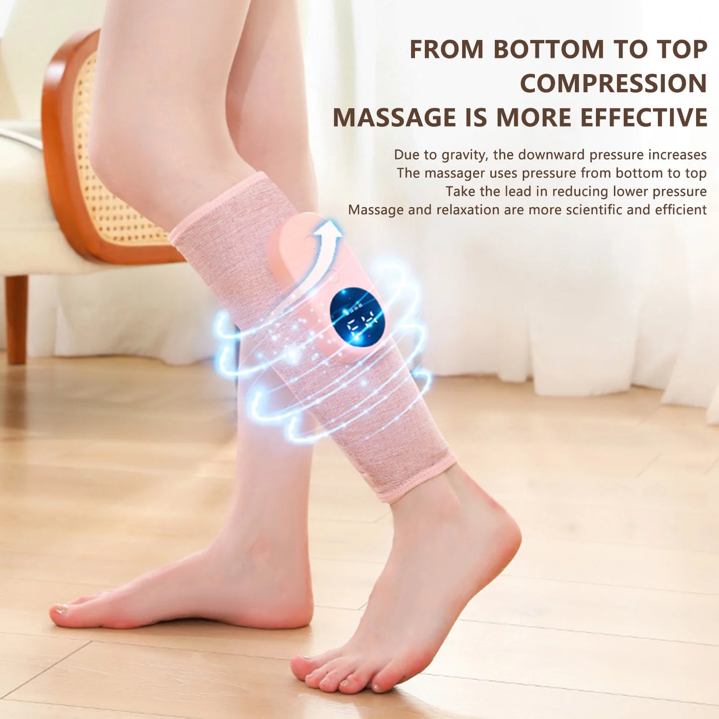 Smart Heating Leg Massage Machine Air Compression USB Rechargeable Wireless Leg Massager for Muscle Relief