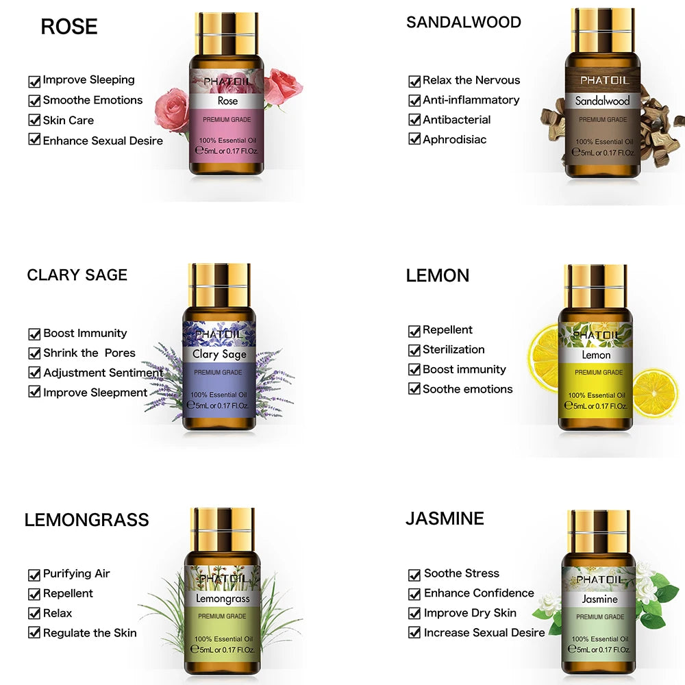 12pcs Gift Box Pure Essential Oils for Humidifiers Diffuser