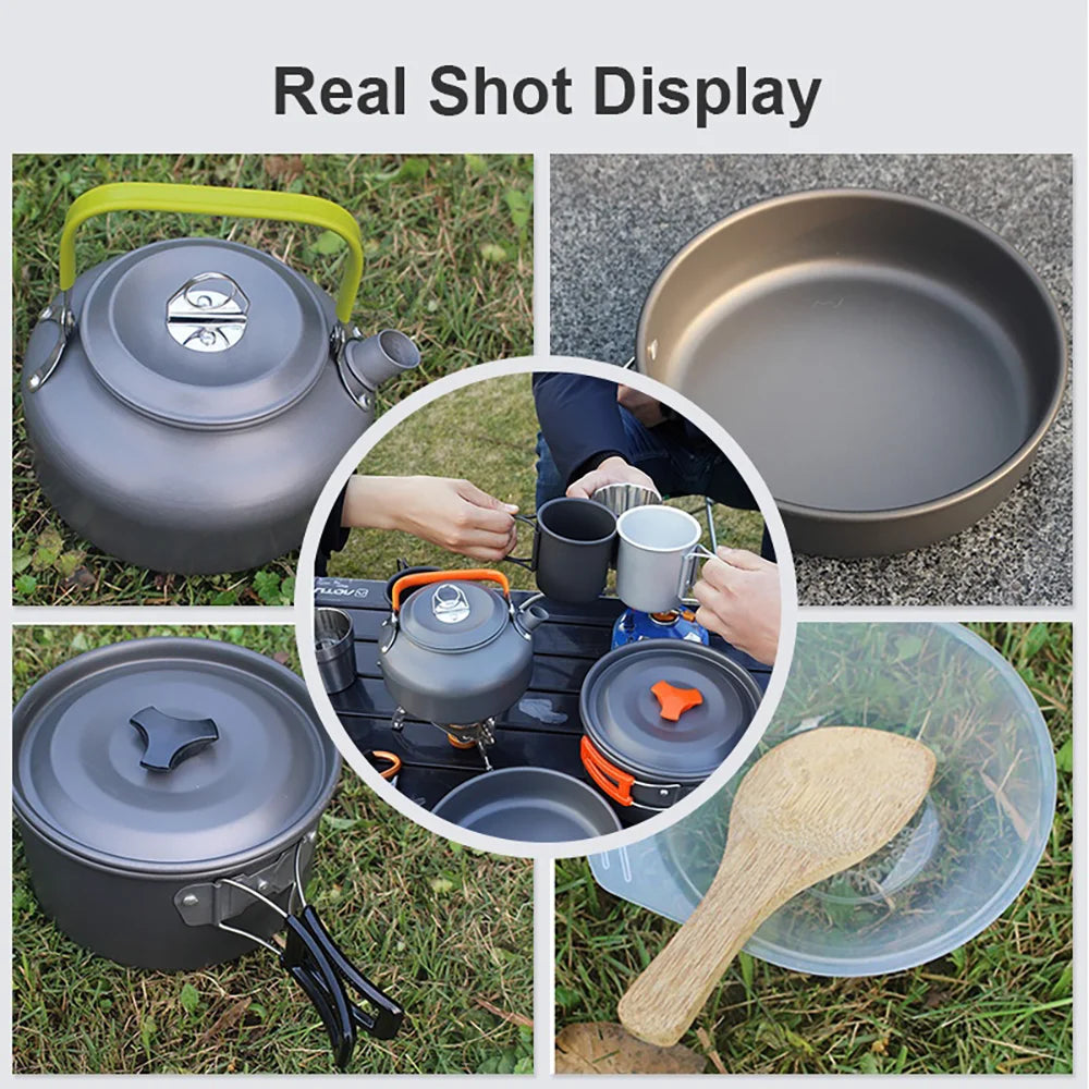 Camping Cooking set Teapot For 2-3 People Non-stick pots assorted sets