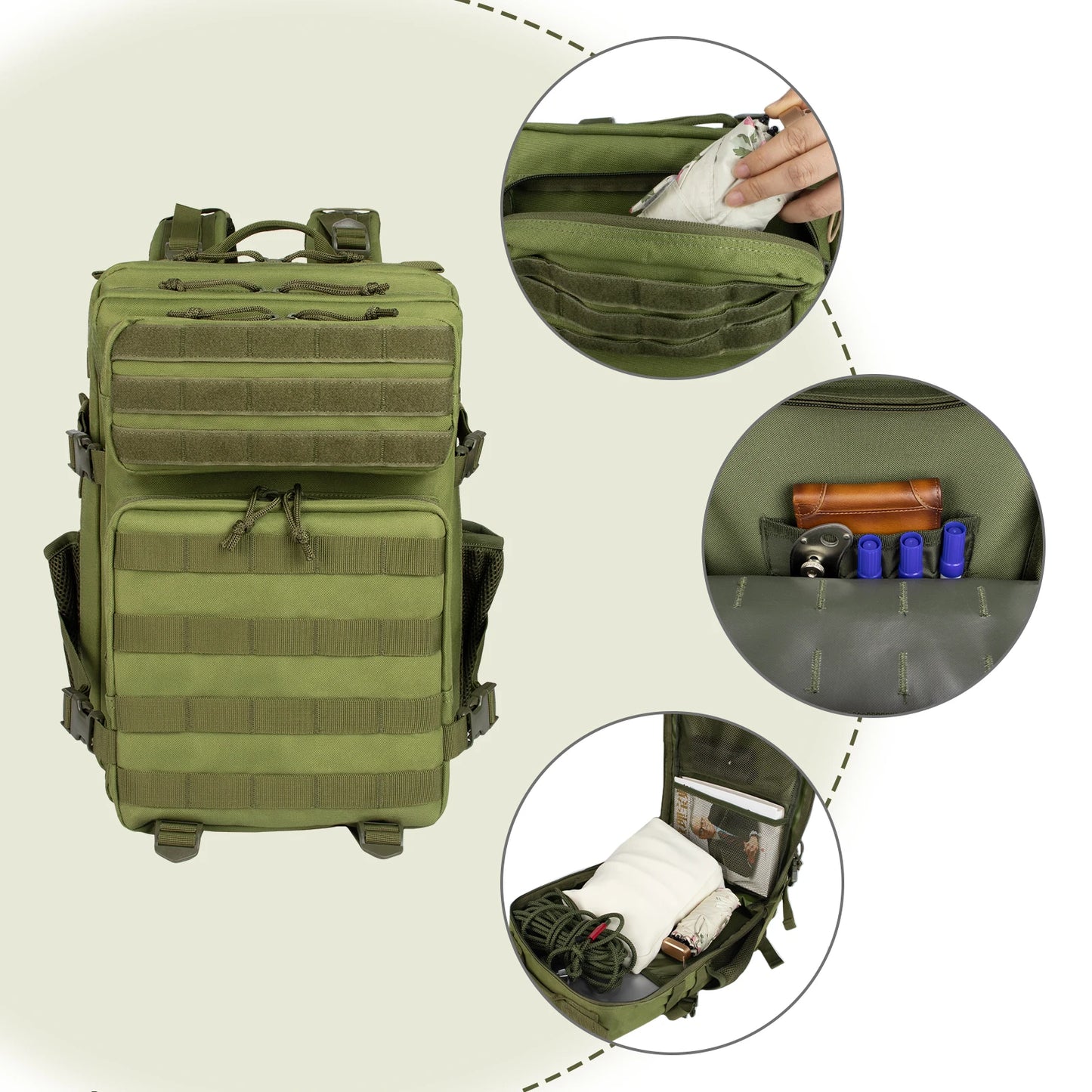 35L Tactical Backpack for Men Highland Assault Army Pack