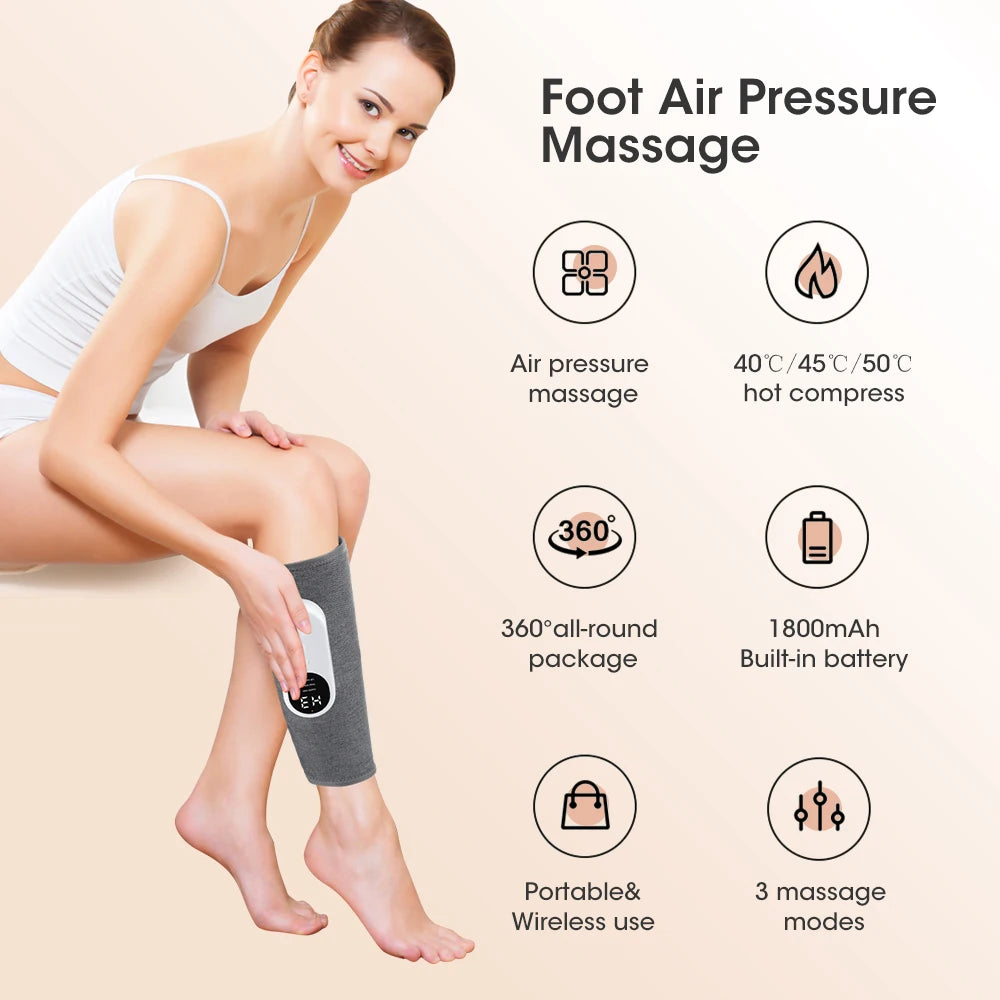 Eletric Calf Massager 360 Degree Air Pressure Heated Kneading