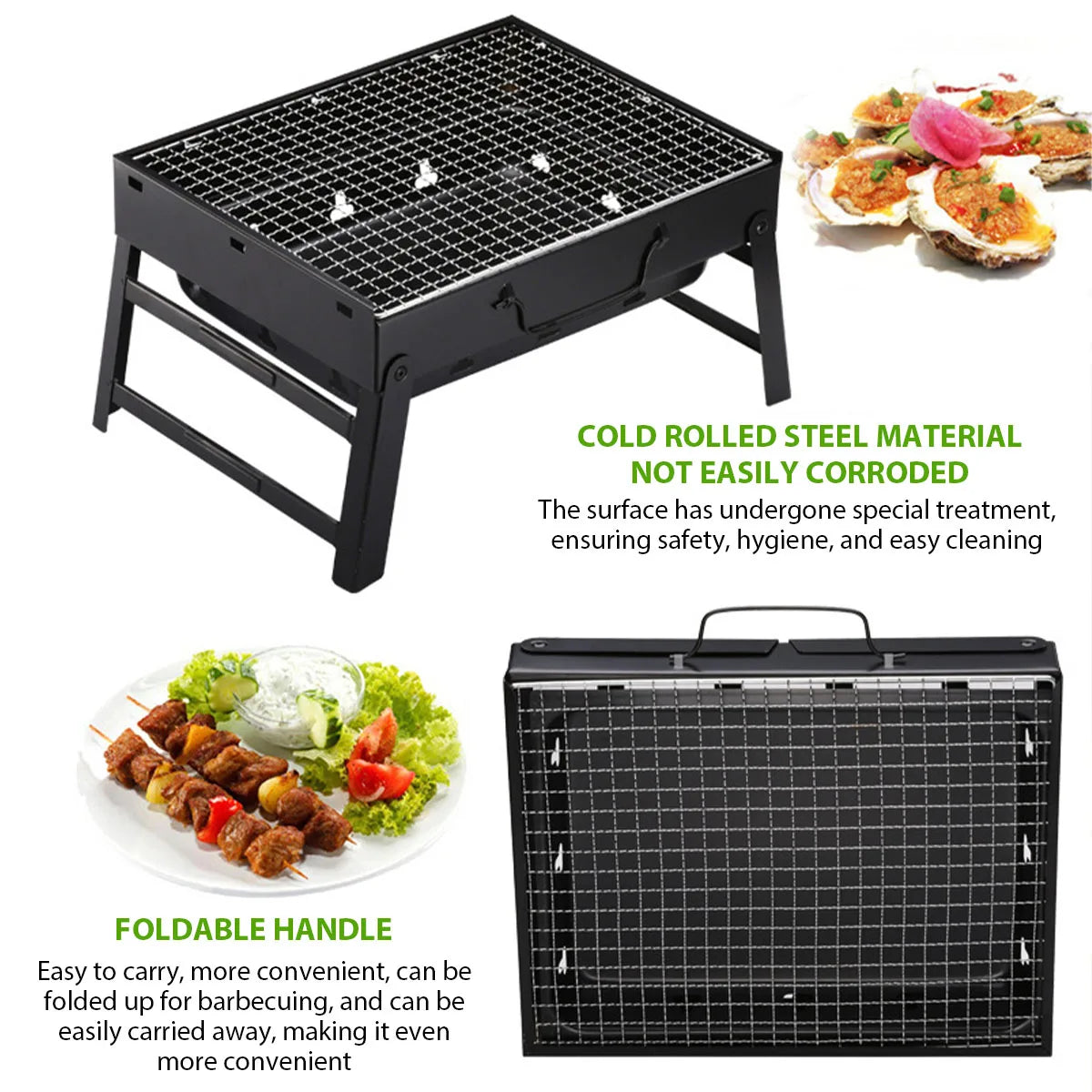 Portable BBQ Charcoal Grill Stainless Steel Mini Tool Kit