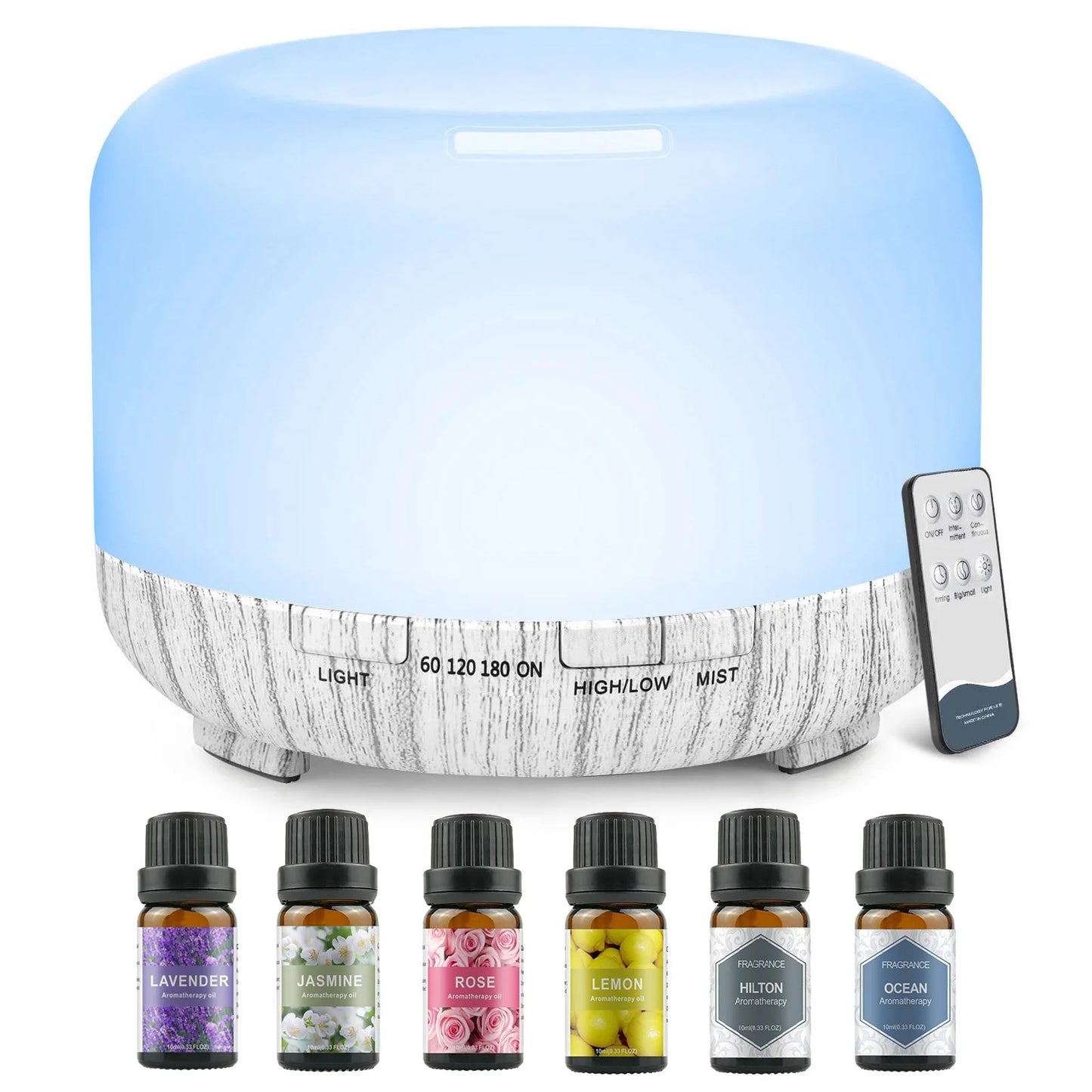 500Ml Aroma Diffuser Oils Optional 5V 2A Essential Oil Aromatherapy Humidifier with Remote Control for Home Office