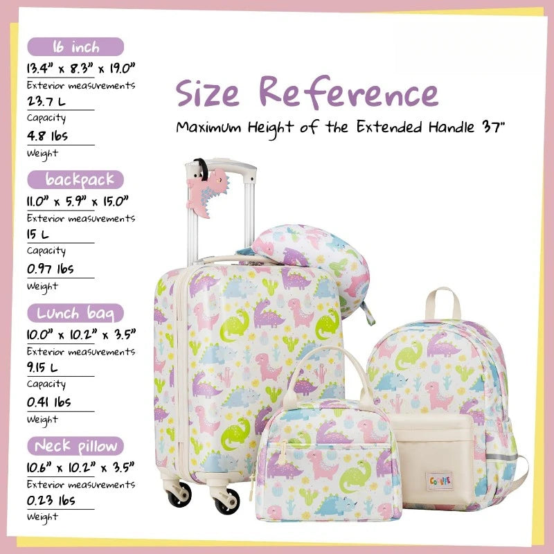 Kid’s Luggage Set 5 Piece Suitcase Set 16’’ Carry On