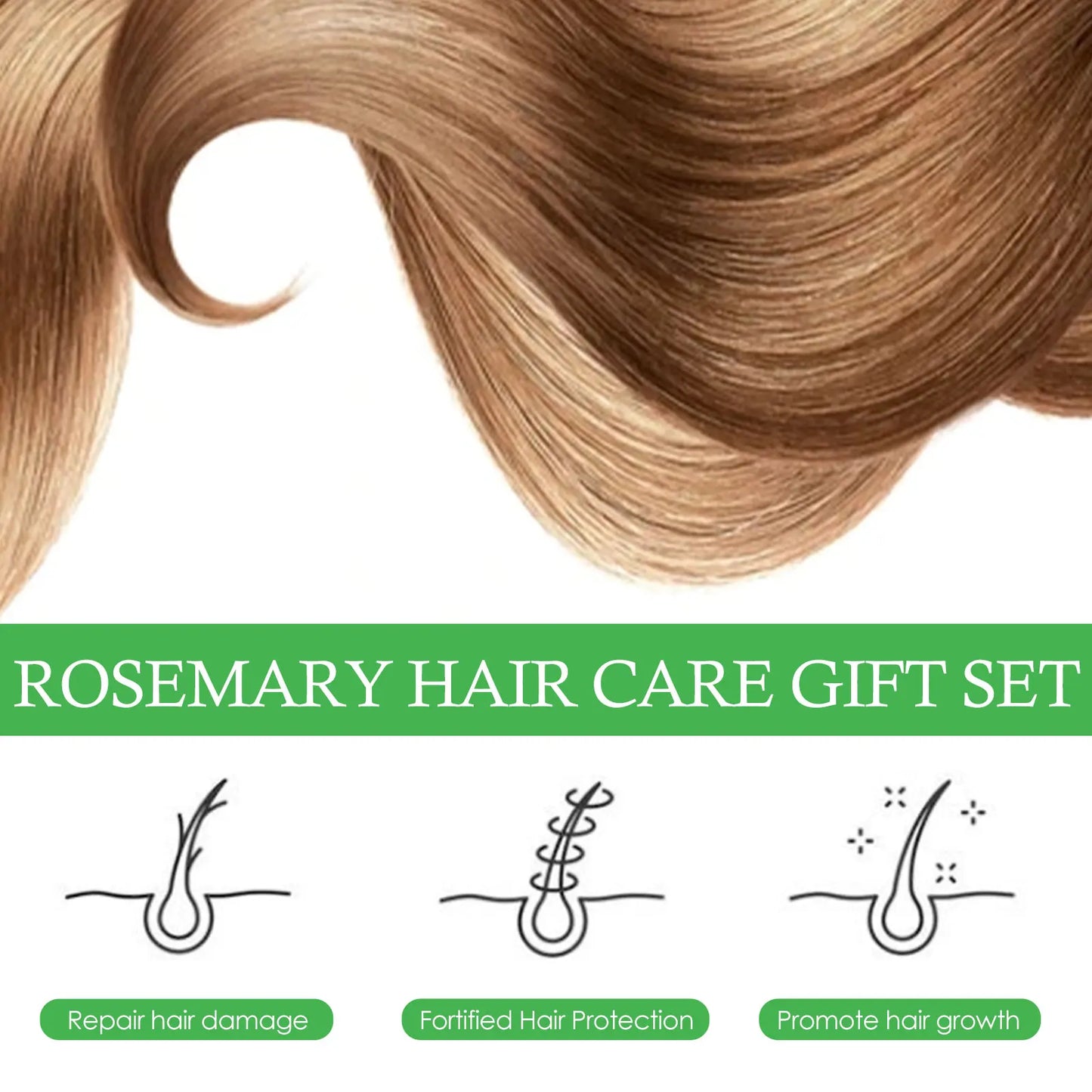 Rosemary Hair Care Set Contains Rosemary Hair Roller Spray