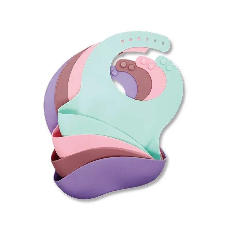Waterproof Baby Bibs Cute Cartoon Animal Adjustable Silicone