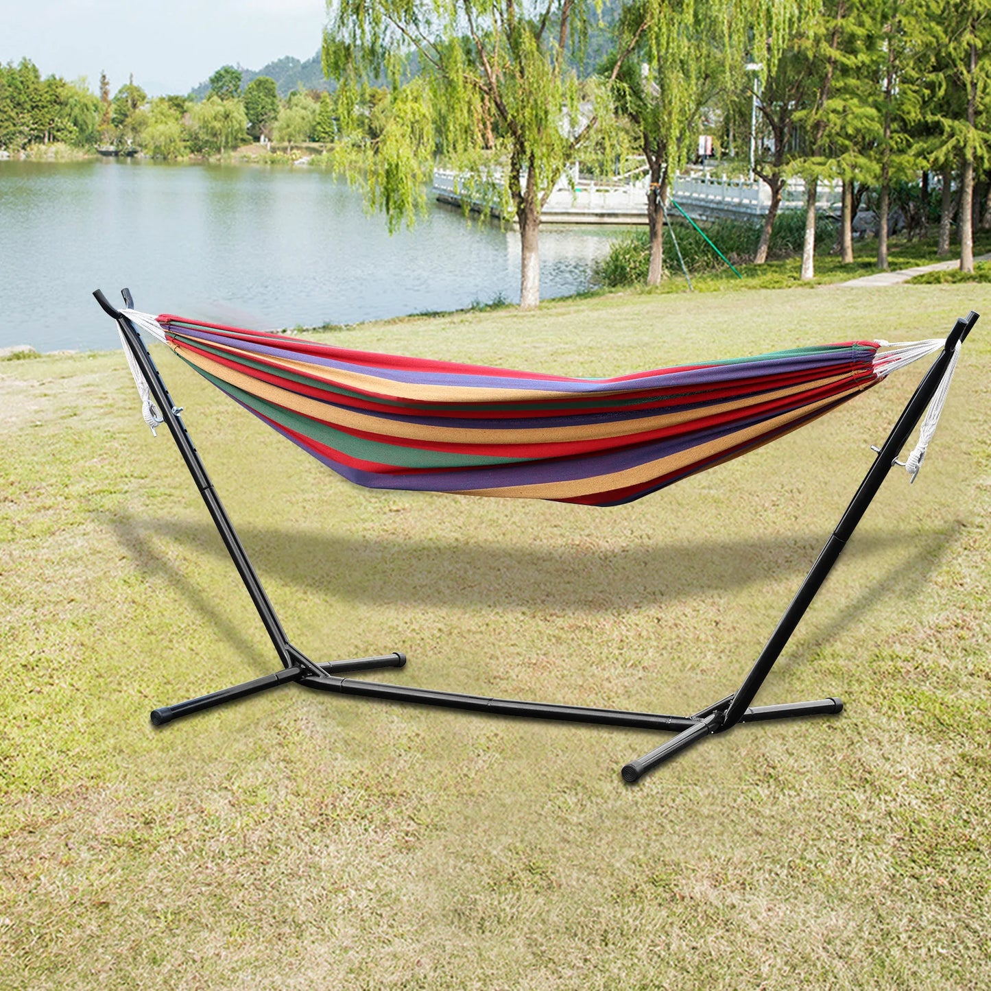 Double Hammock Stand 2-People Set with Carrying Bag