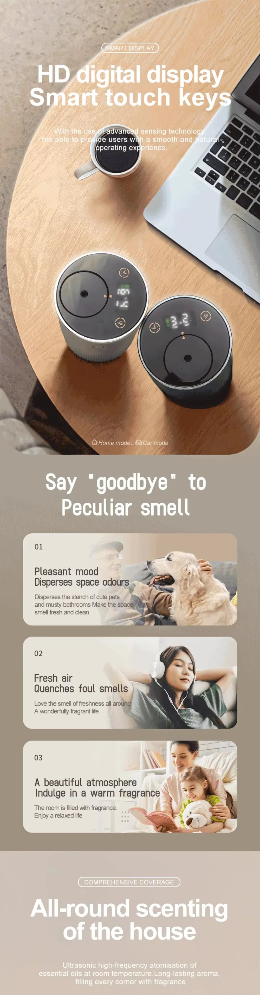Portable Essential Oil Diffuser Smell Distributor For Home