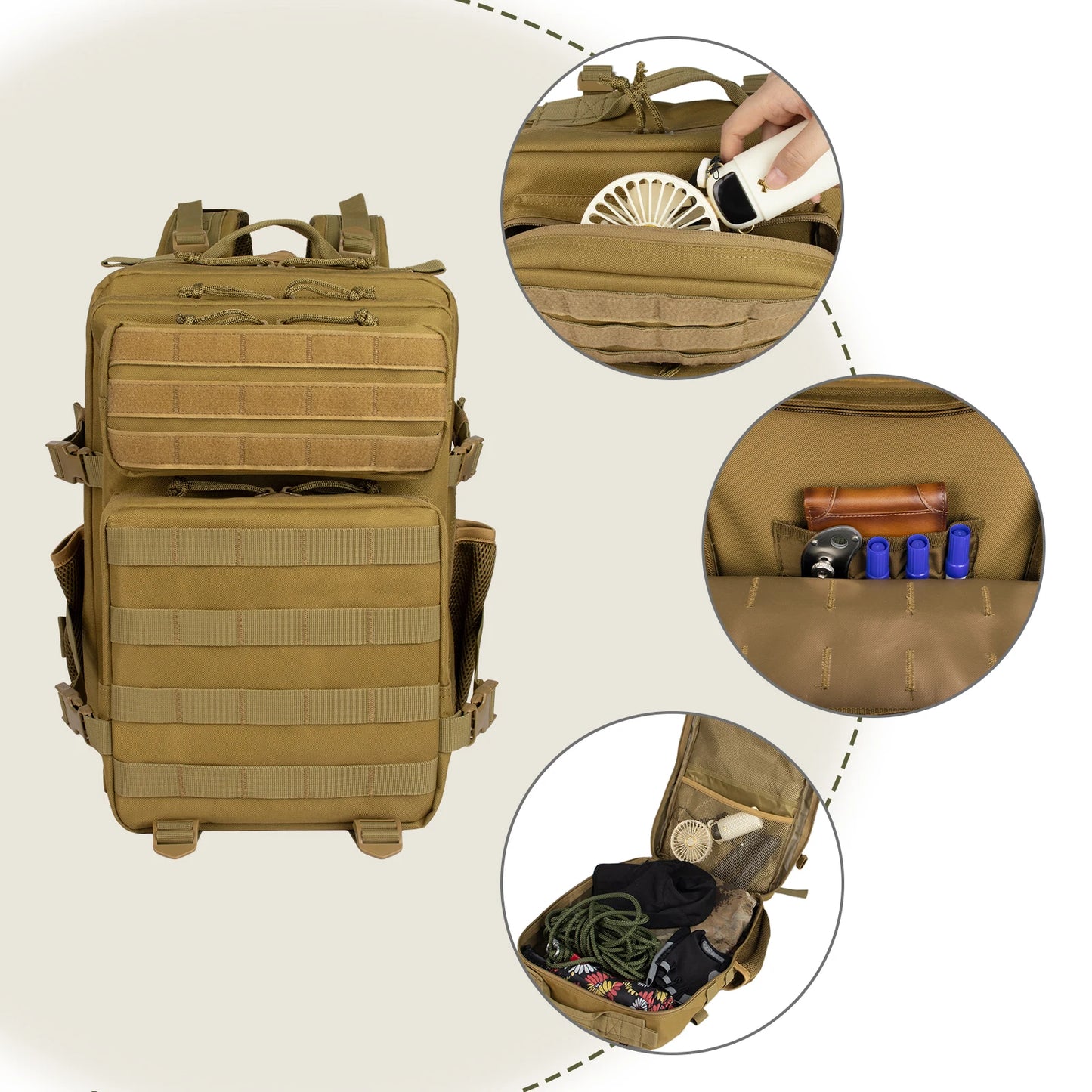 35L Tactical Backpack for Men Highland Assault Army Pack