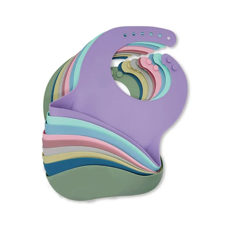 Waterproof Baby Bibs Cute Cartoon Animal Adjustable Silicone