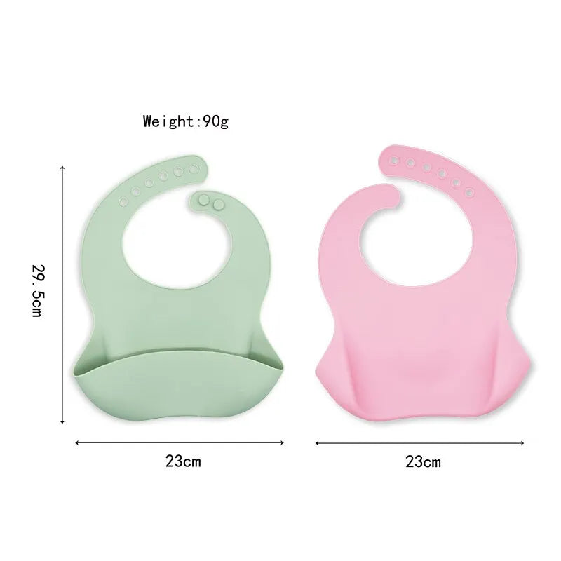 Waterproof Baby Bibs Cute Cartoon Animal Adjustable Silicone