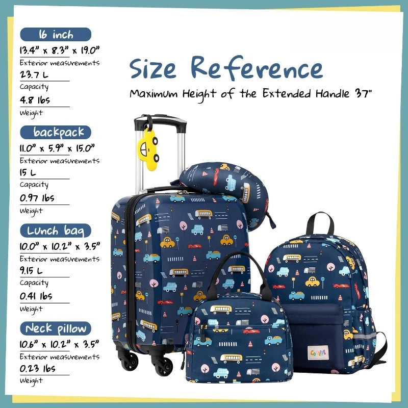 Kid’s Luggage Set 5 Piece Suitcase Set 16’’ Carry On