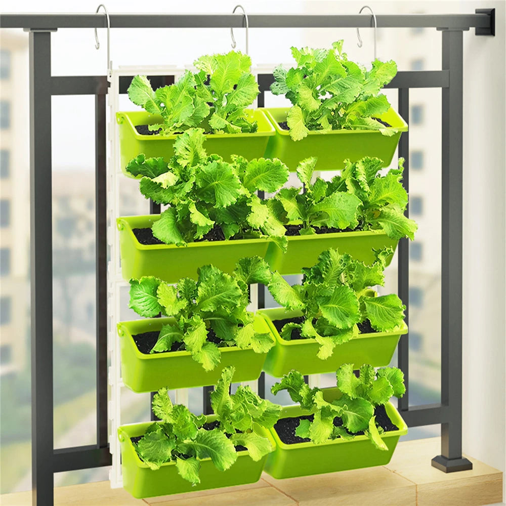 4 Tier Wall-Mounted Elevated Garden Planter Vertical Pots