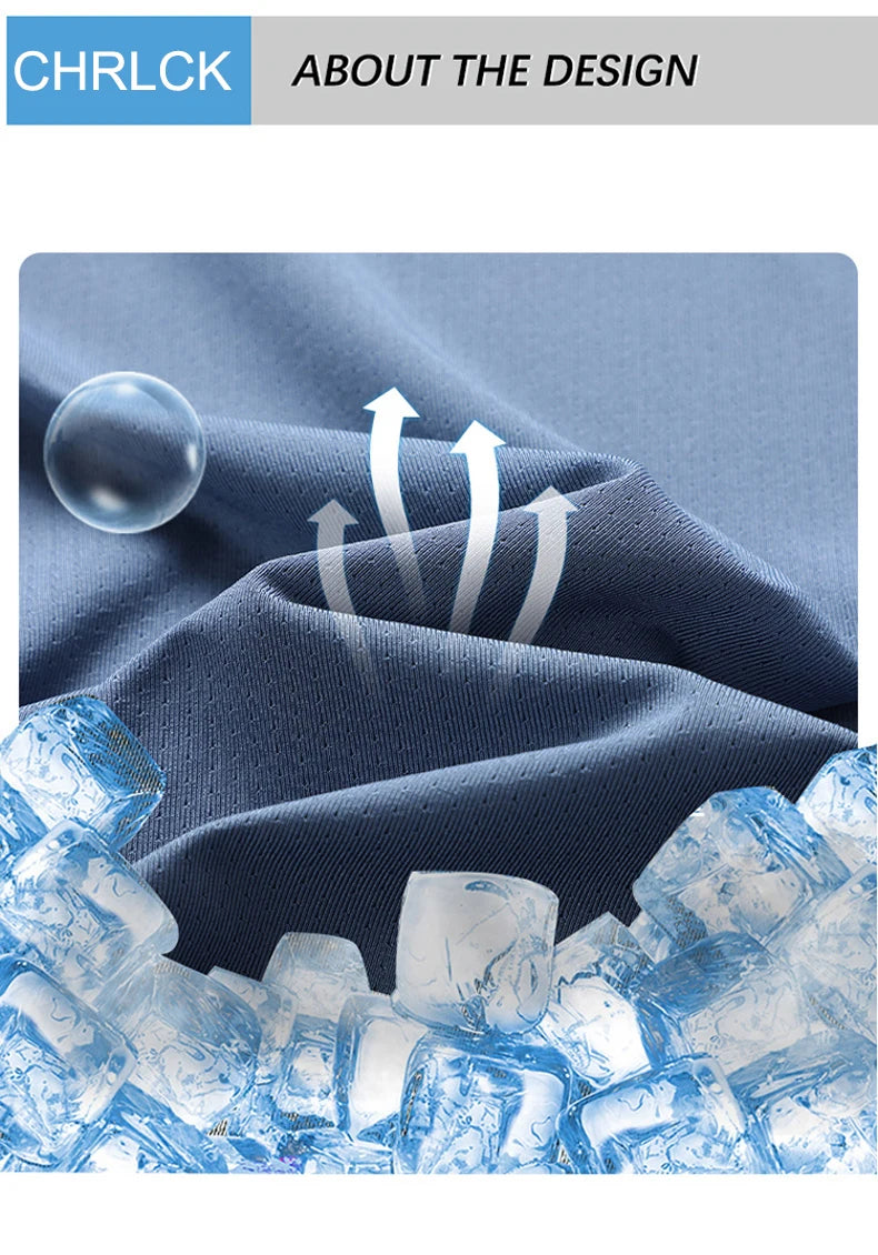 Chrlck Men's Running Quick Dry Breathable Hiking Fishing T Shirt Summer Outdoor Sports Short Sleeve Tee