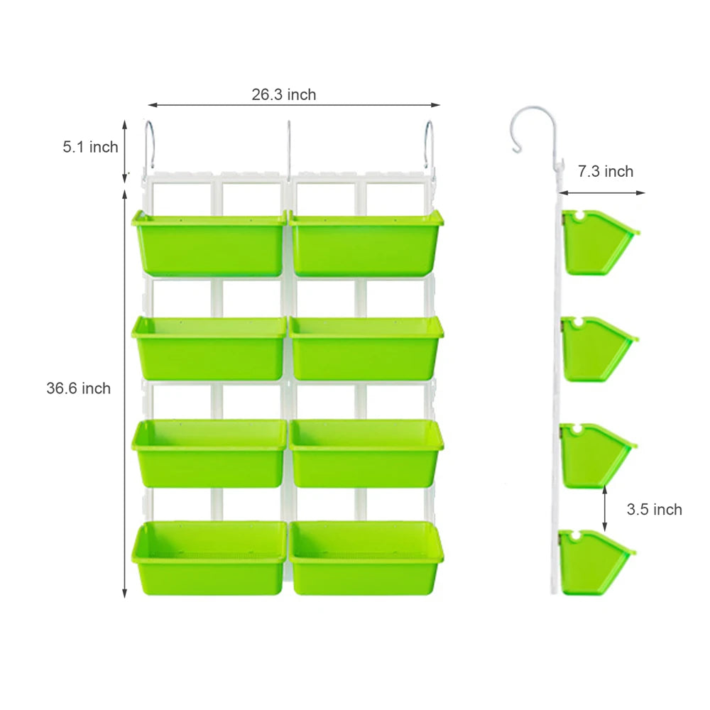 4 Tier Wall-Mounted Elevated Garden Planter Vertical Pots