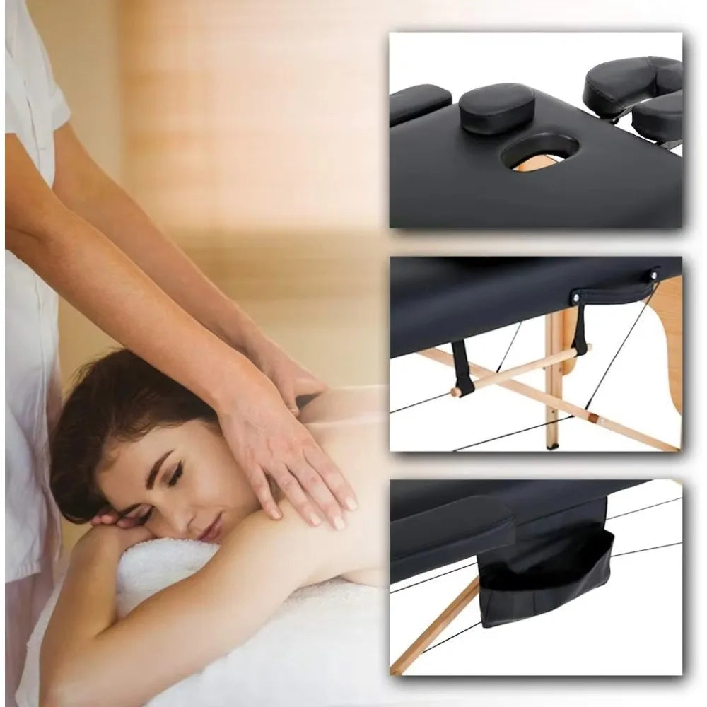 Massage Table 73 inch Long, Height Adjustable Table W/Sheet Cradle Bolsters