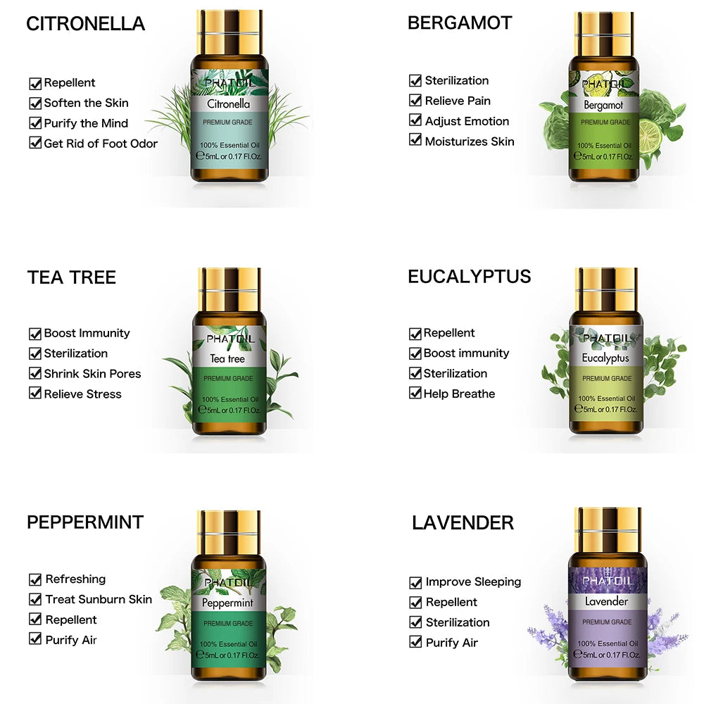 12pcs Gift Box Pure Essential Oils for Humidifiers Diffuser