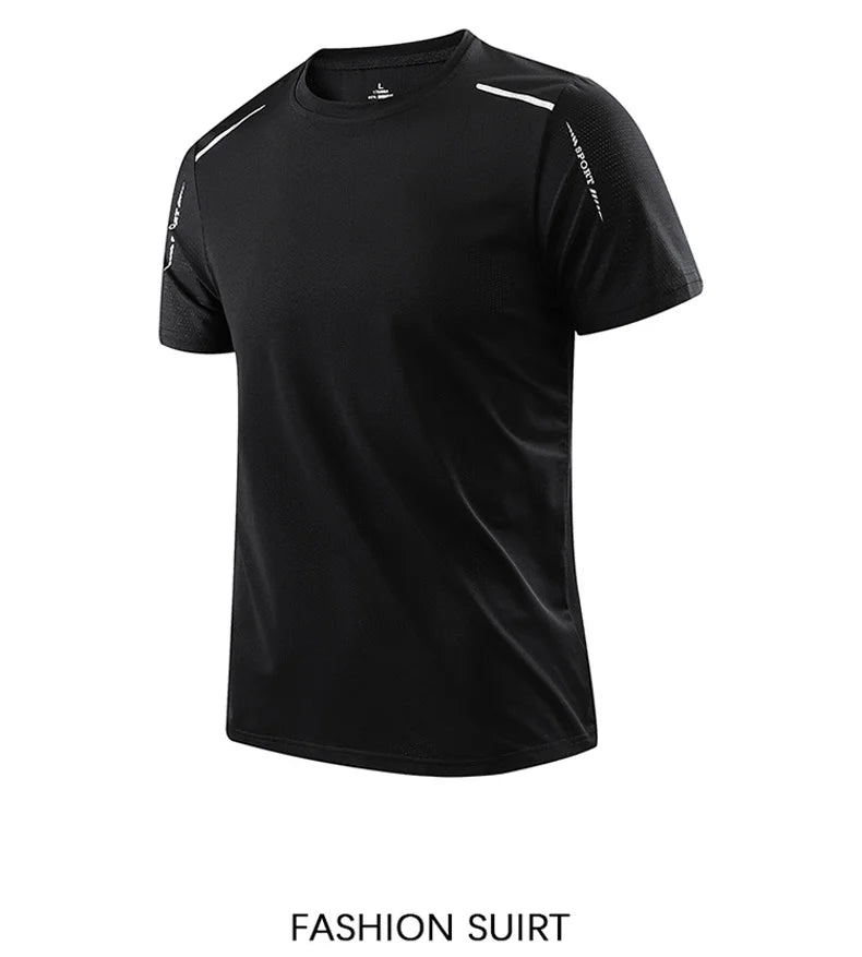 Chrlck Men's Running Quick Dry Breathable Hiking Fishing T Shirt Summer Outdoor Sports Short Sleeve Tee