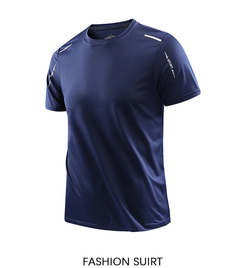 Chrlck Men's Running Quick Dry Breathable Hiking Fishing T Shirt Summer Outdoor Sports Short Sleeve Tee