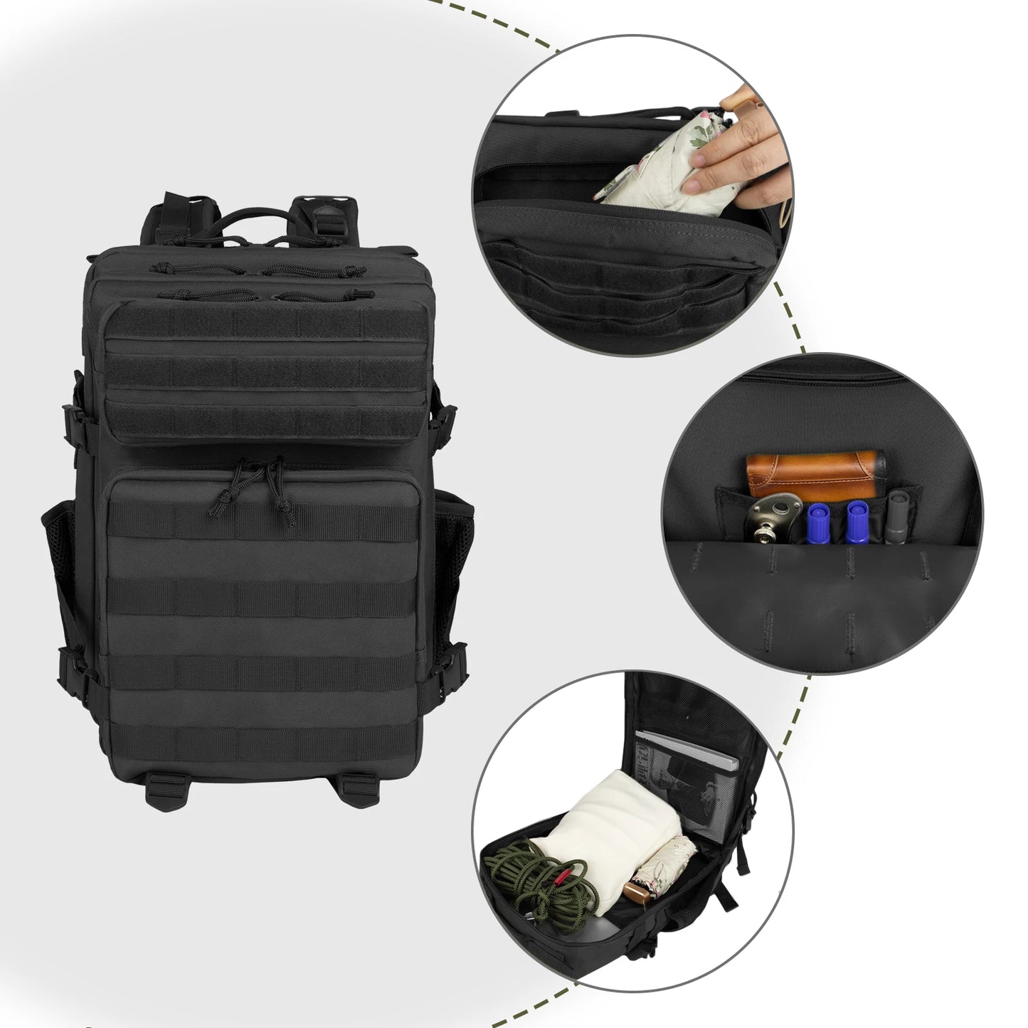 35L Tactical Backpack for Men Highland Assault Army Pack