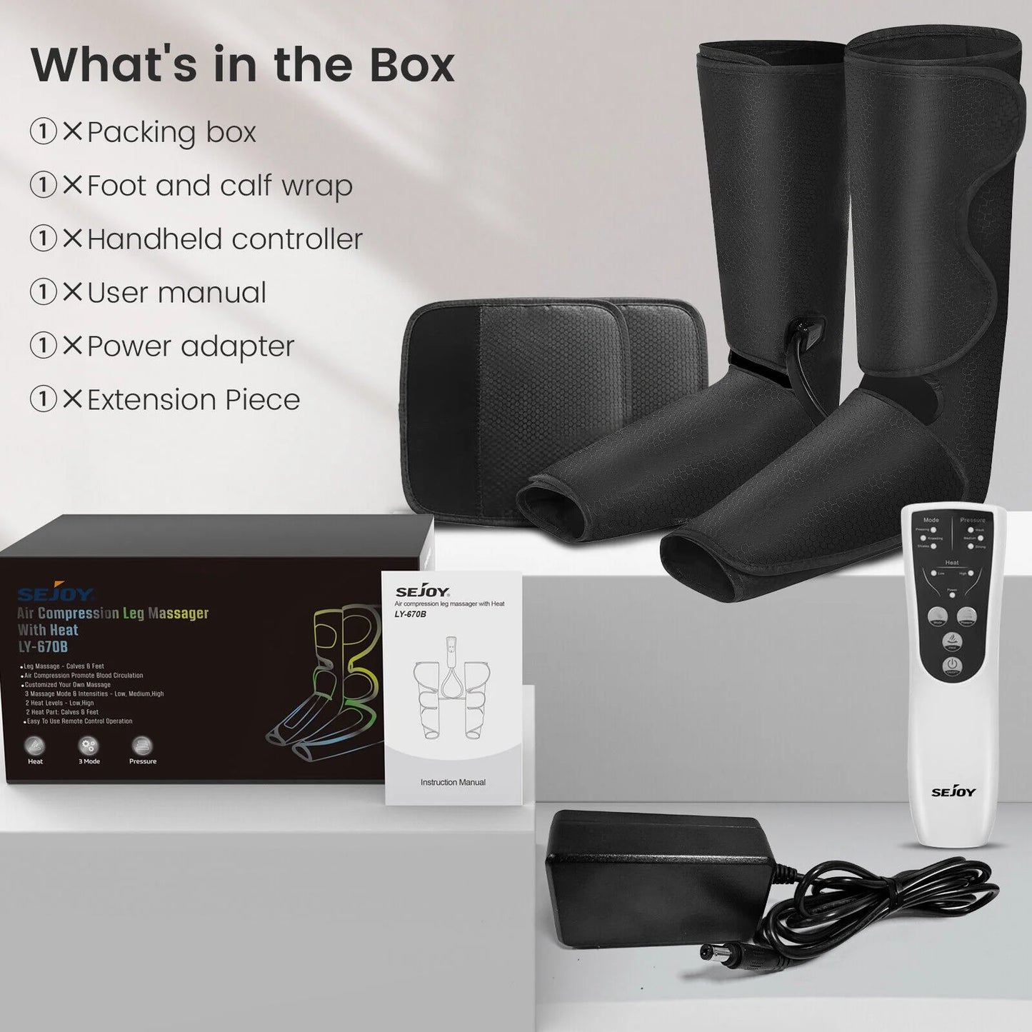 Sejoy Rechargable Neck Massager with Heat Air Compression