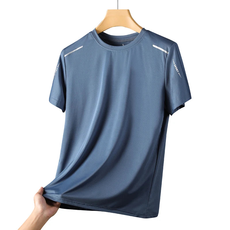 Chrlck Men's Running Quick Dry Breathable Hiking Fishing T Shirt Summer Outdoor Sports Short Sleeve Tee