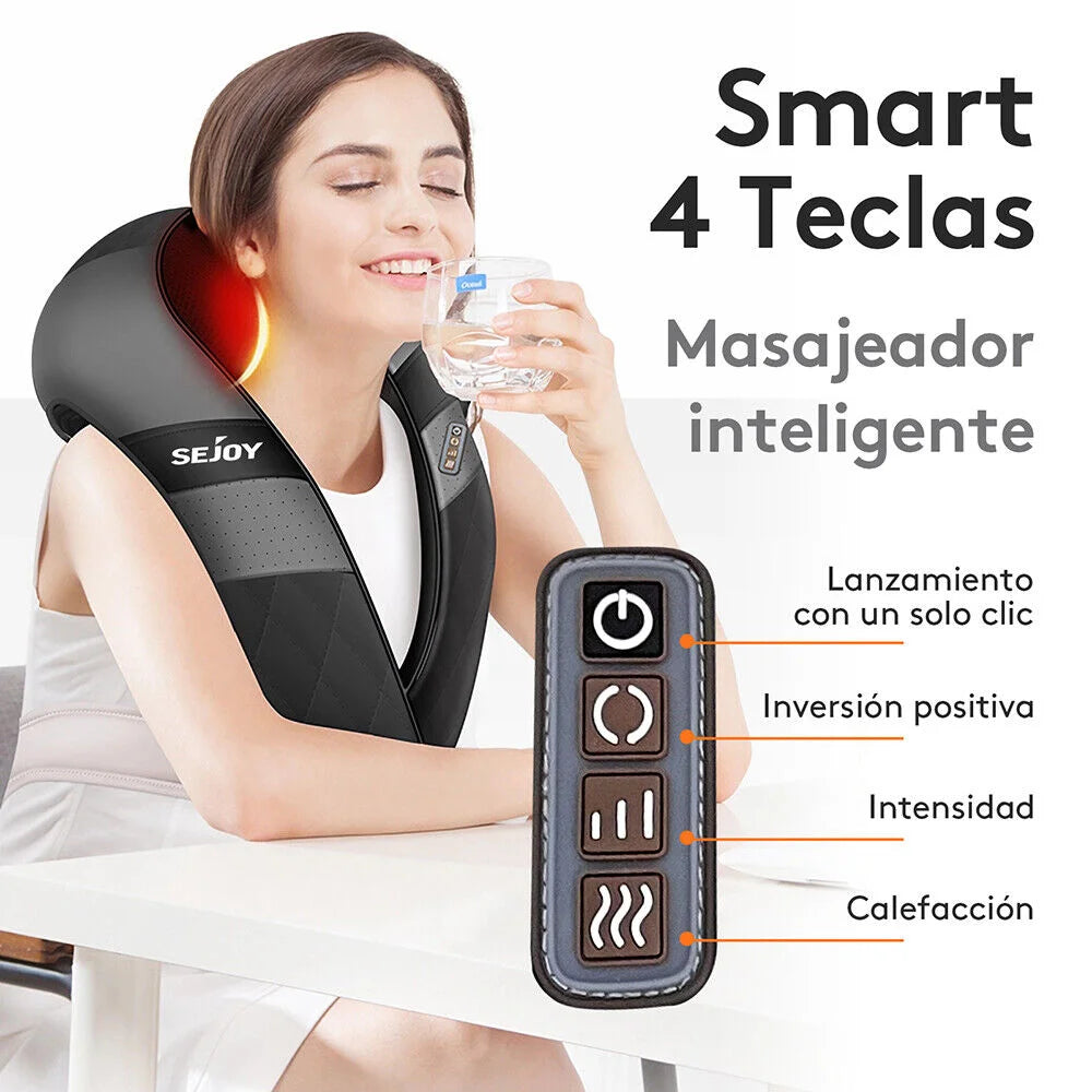 Sejoy Rechargable Neck Massager with Heat Air Compression