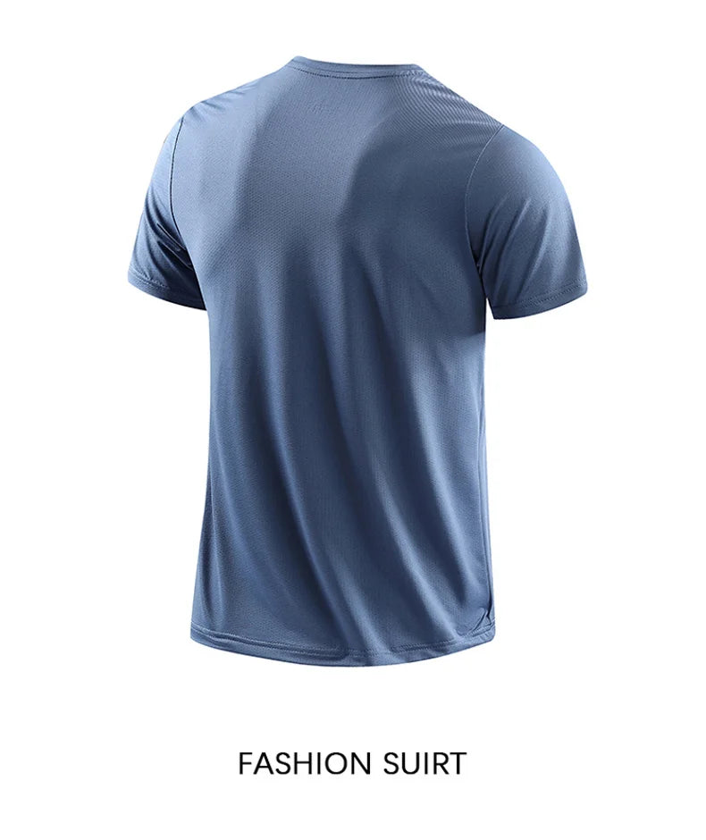 Chrlck Men's Running Quick Dry Breathable Hiking Fishing T Shirt Summer Outdoor Sports Short Sleeve Tee