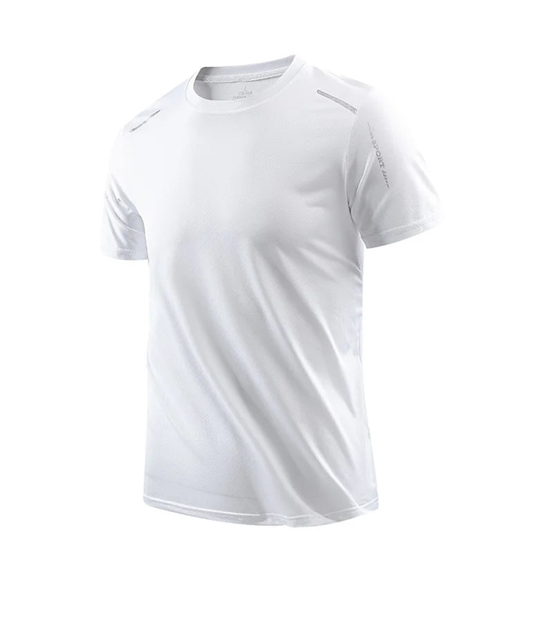 Chrlck Men's Running Quick Dry Breathable Hiking Fishing T Shirt Summer Outdoor Sports Short Sleeve Tee