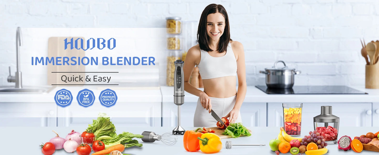 1000 Watt Powerful Handheld Immersion Blender For Smoothies