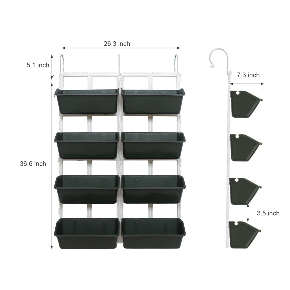 4 Tier Wall-Mounted Elevated Garden Planter Vertical Pots