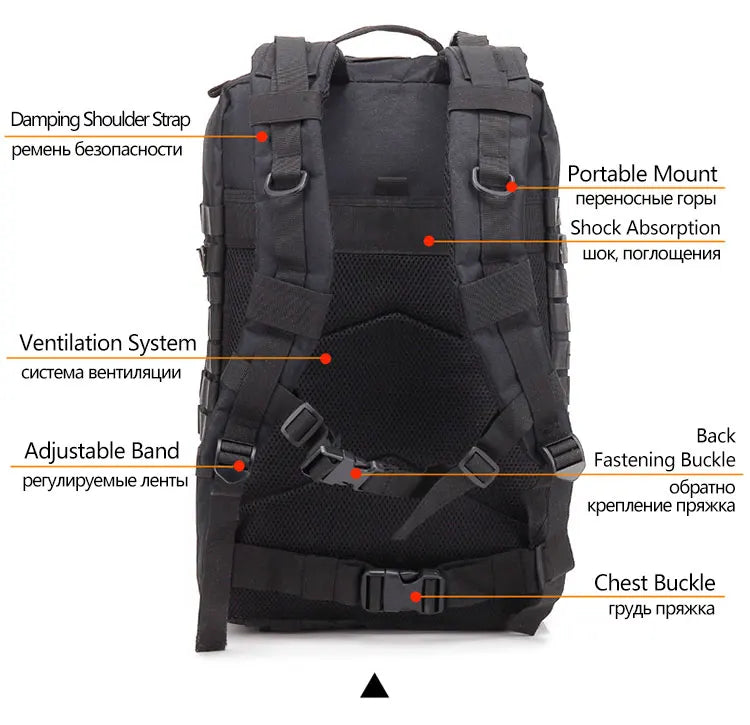 Tactical Backpack Large Capacity Waterproof Multi-functional Bags