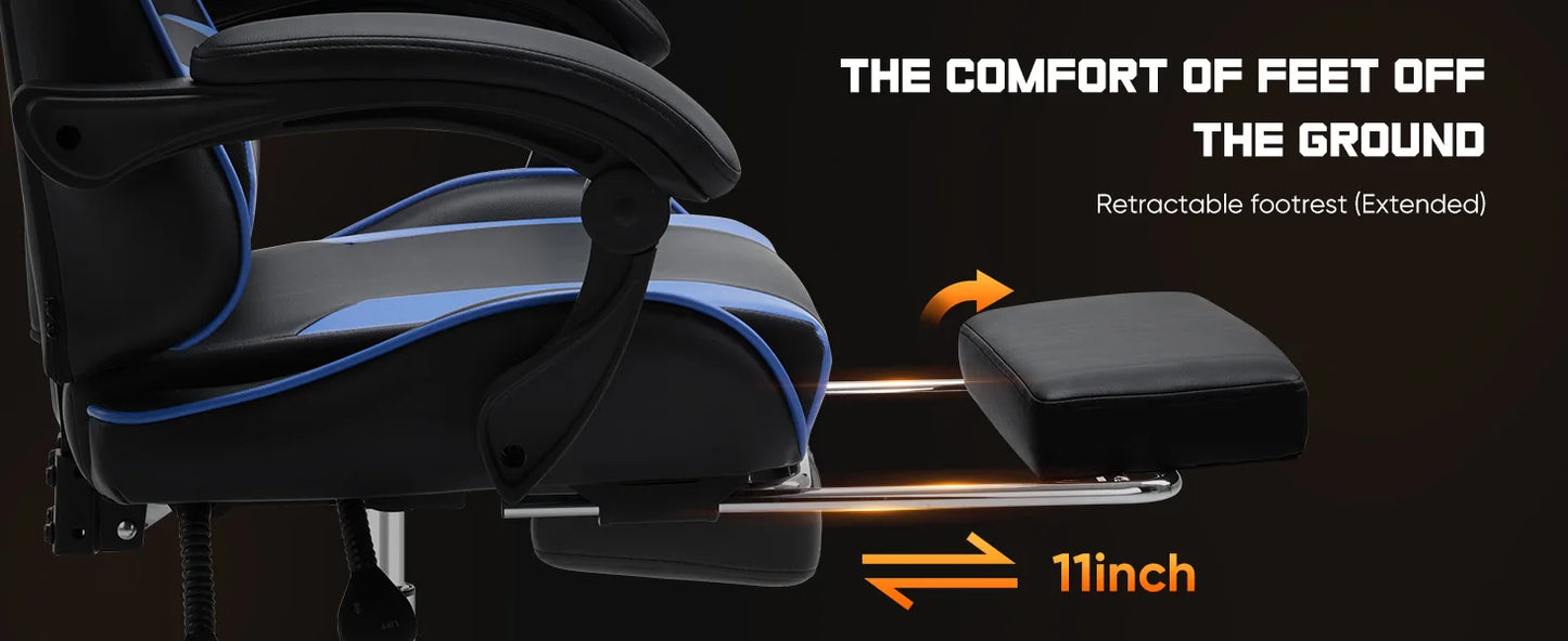 JHK Ergonomic Racing Gaming Chair Adjustable Swivel PU Leather