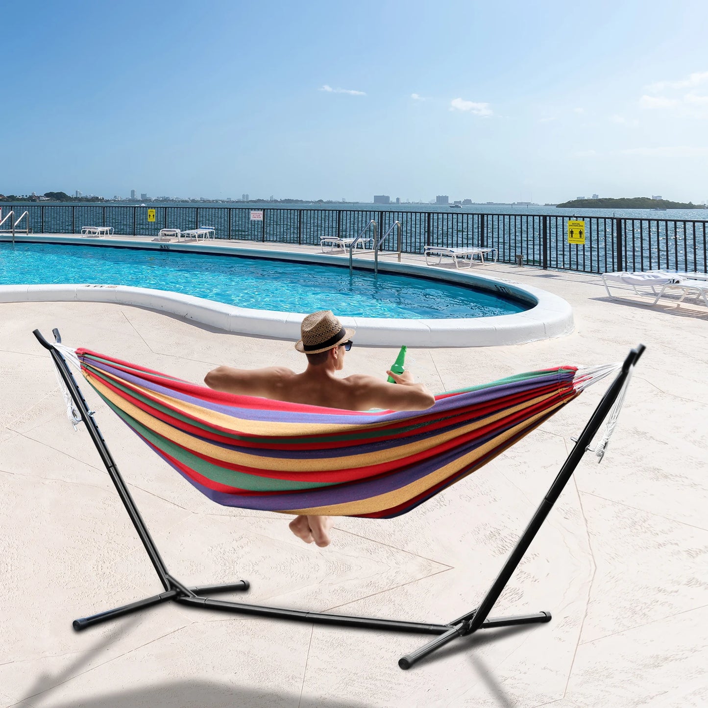 Double Hammock Stand 2-People Set with Carrying Bag