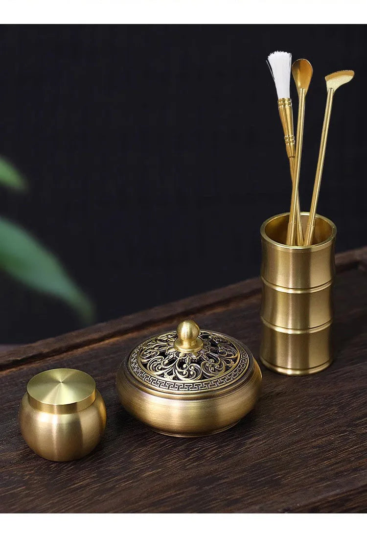 Brass Incense Burner Set – Aromatherapy & Meditation Kit