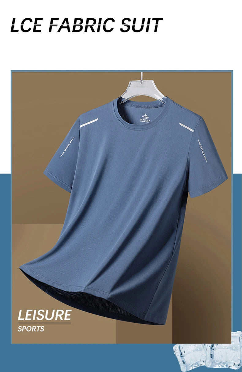 Chrlck Men's Running Quick Dry Breathable Hiking Fishing T Shirt Summer Outdoor Sports Short Sleeve Tee