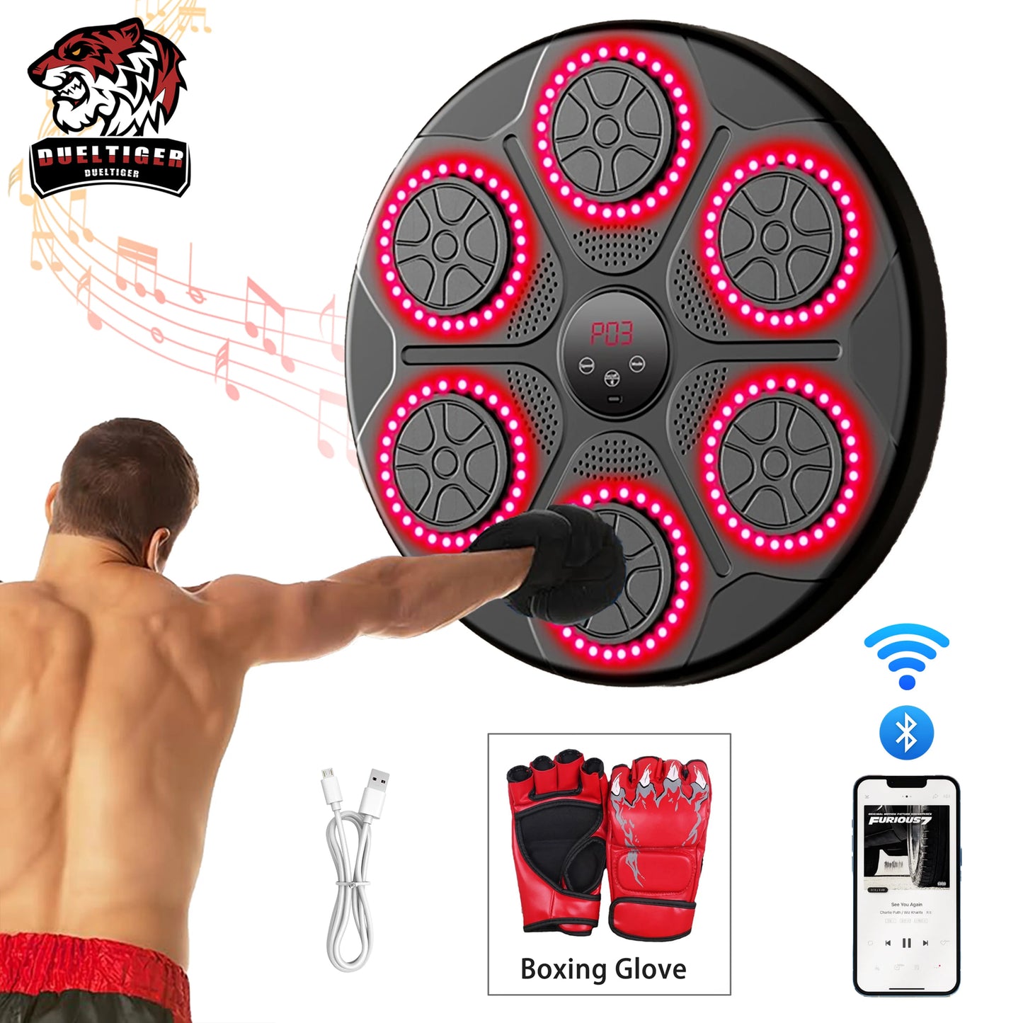 New Music Boxing Machine Smart Bluetooth Wall Mounted Trainer