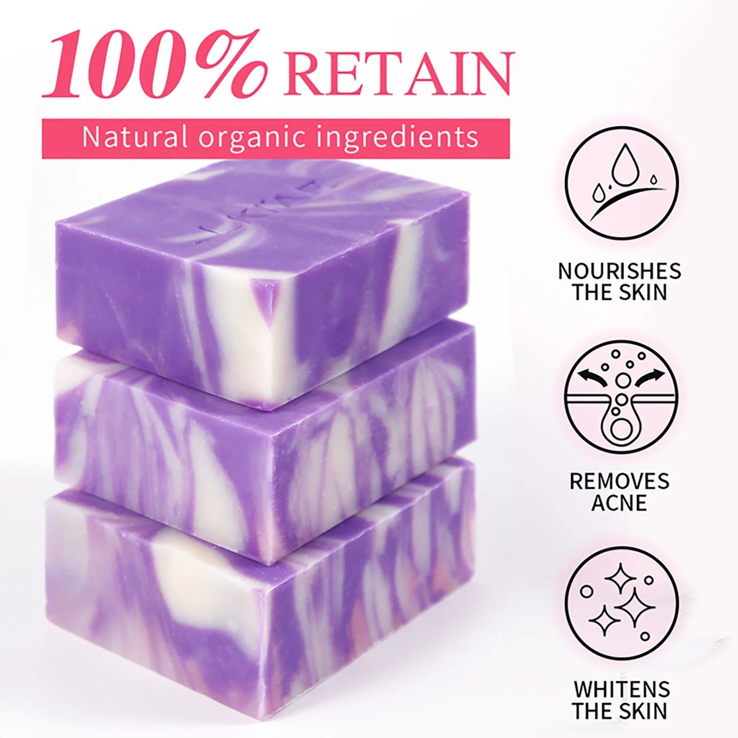 5 Days Anti Acne Brightening Pure Lavender Essential Oil Face Whitening Lavender Soap