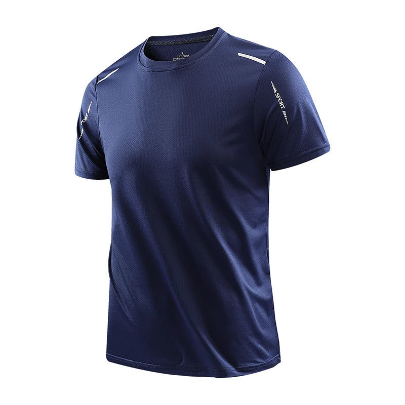 Chrlck Men's Running Quick Dry Breathable Hiking Fishing T Shirt Summer Outdoor Sports Short Sleeve Tee