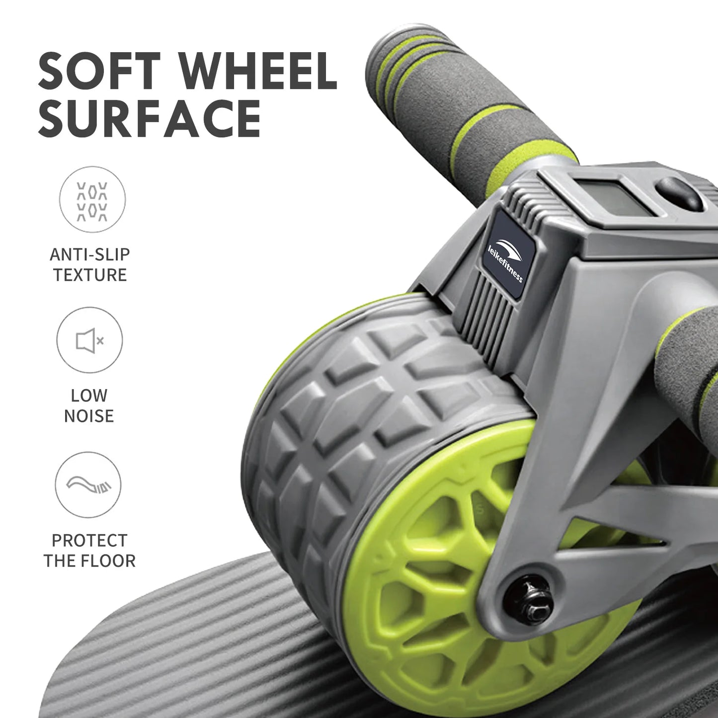 Leikefitness Ab Wheel Roller Automatic Rebound with Mat