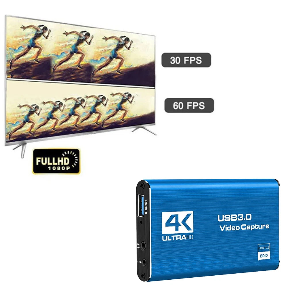 4K HDMI-Compatible USB 3.0 Video Capture Device 60FPS