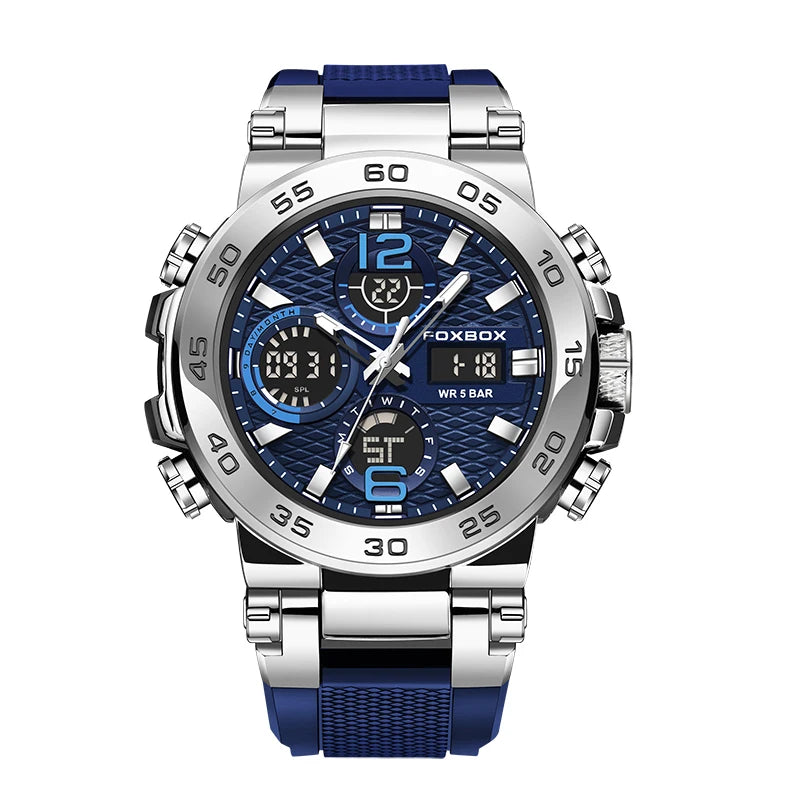 LIGE Fashion Military Watch For Men FOXBOX Luxury Quartz